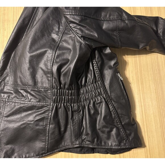 Viking Cycle Black leather Motorcycle Biker Jacket  Unisex’s 4XL Vintage Y2K - Picture 16 of 16
